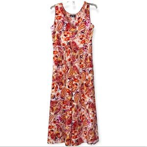 Bella Flore Paisley Floral Jumpsuit Pantsuit Romper Size Medium Tank Style